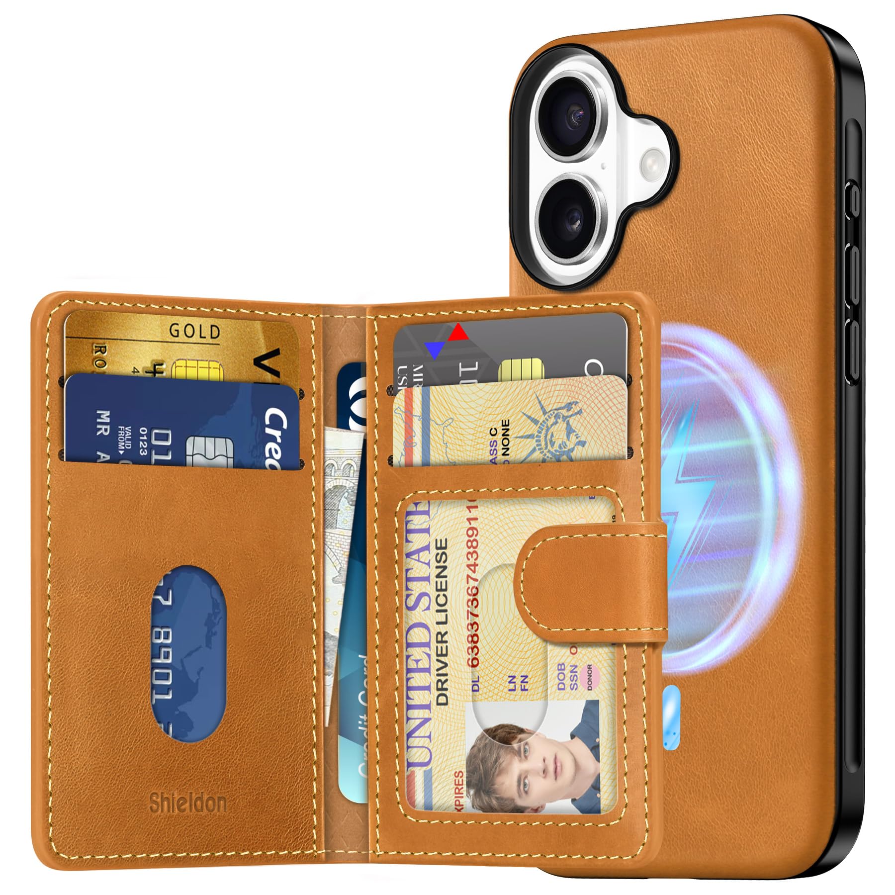 SHIELDON Genuine Leather Case for iPhone 16
