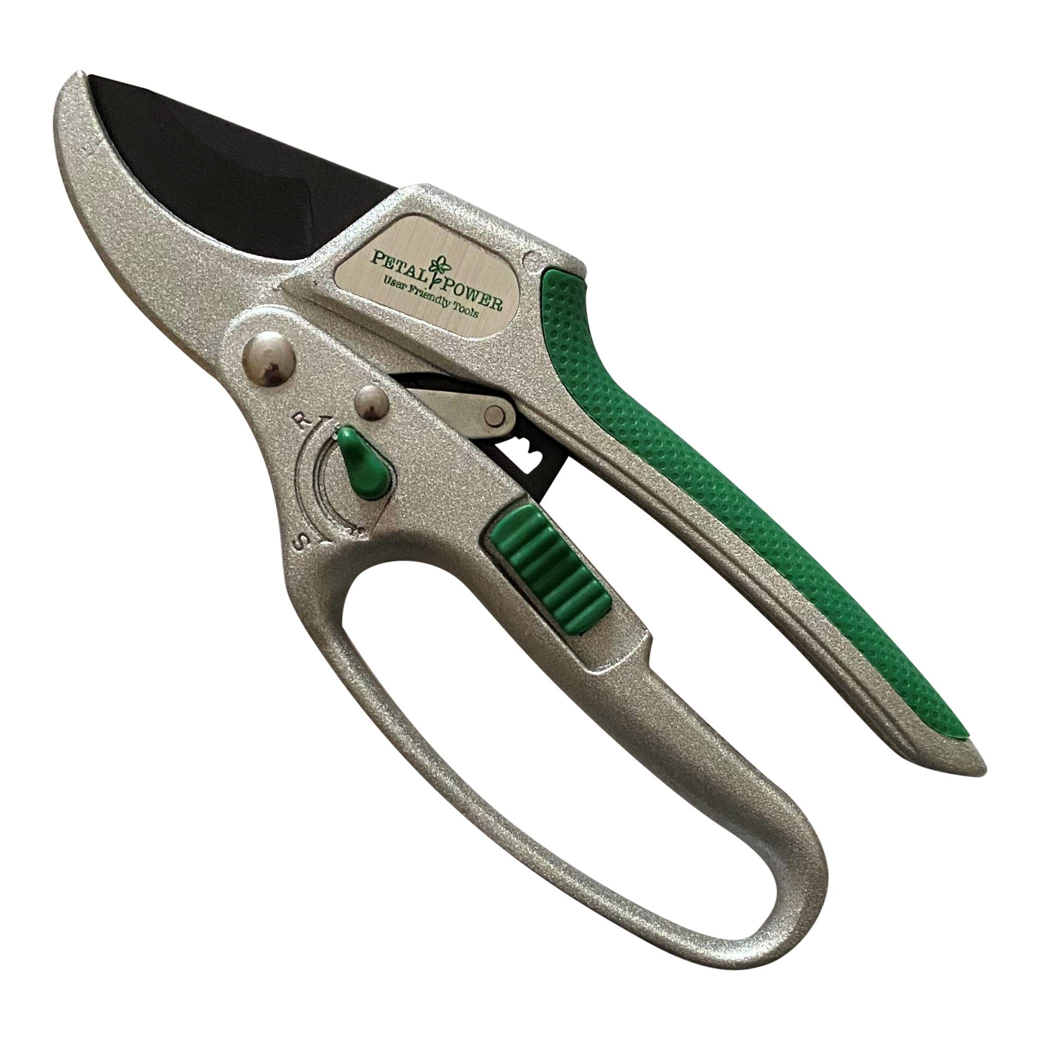 Advanced 2-in-1 Ratchet Garden Secateurs - 5 X Power (Perfect for Weaker Hands) (Green)