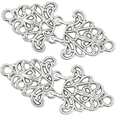 Bezelry Romantic Bouquet Hook & Eye Clasps - 4 Pairs For Cloaks, Cardigans & Costumes