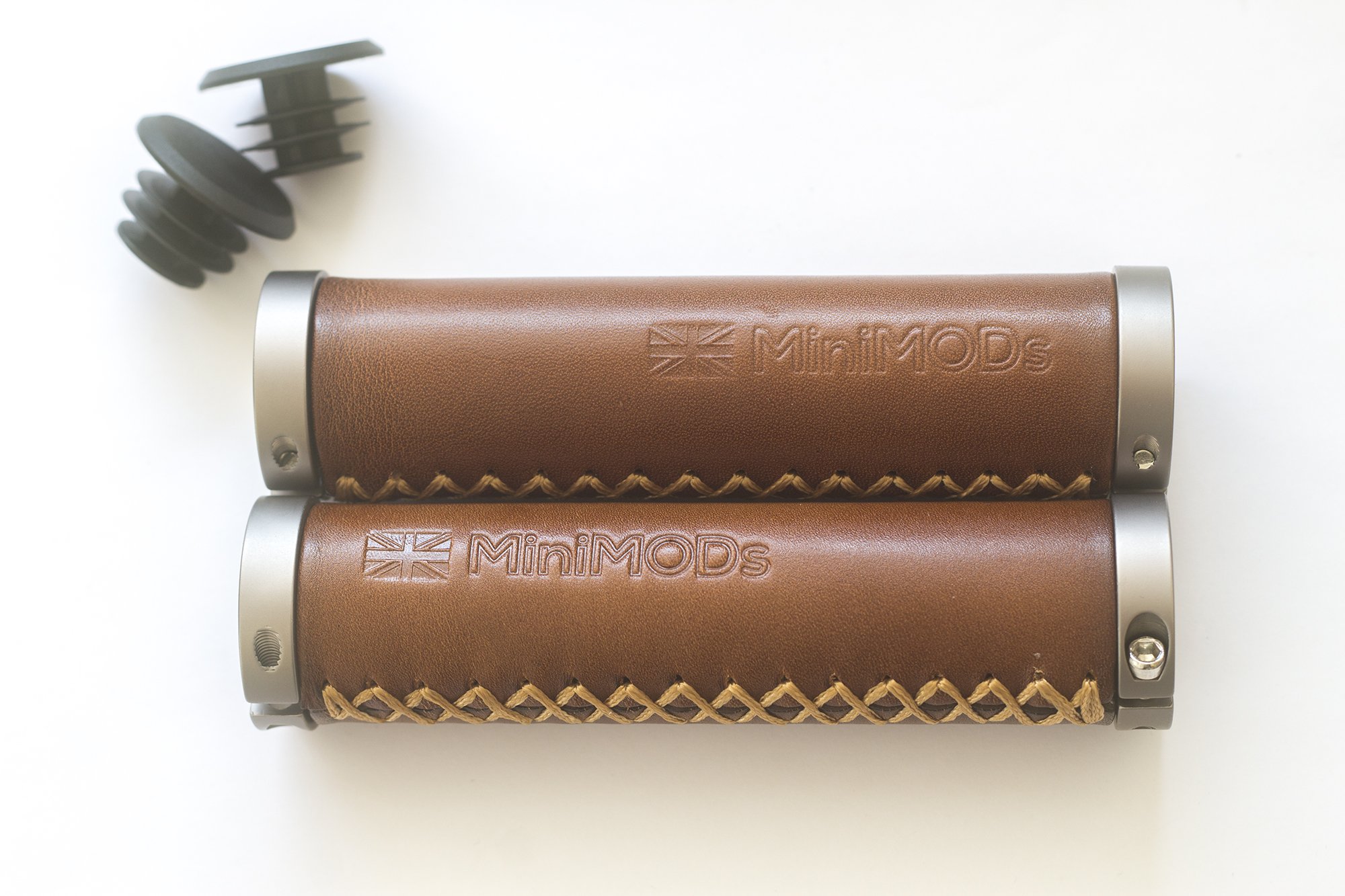 MiniMod's Natural Italian Leather Grips Brown 130MM