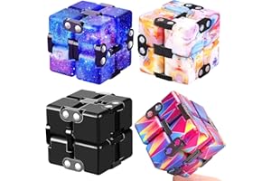 IGINOA 4 Packs Infinity Cube Toy Stress Relieving Game for Kids and Adults,Cute Mini Unique Gadget Anxiety Relief Kill Time Magic Puzzle Flip ADD, ADHD, Killing