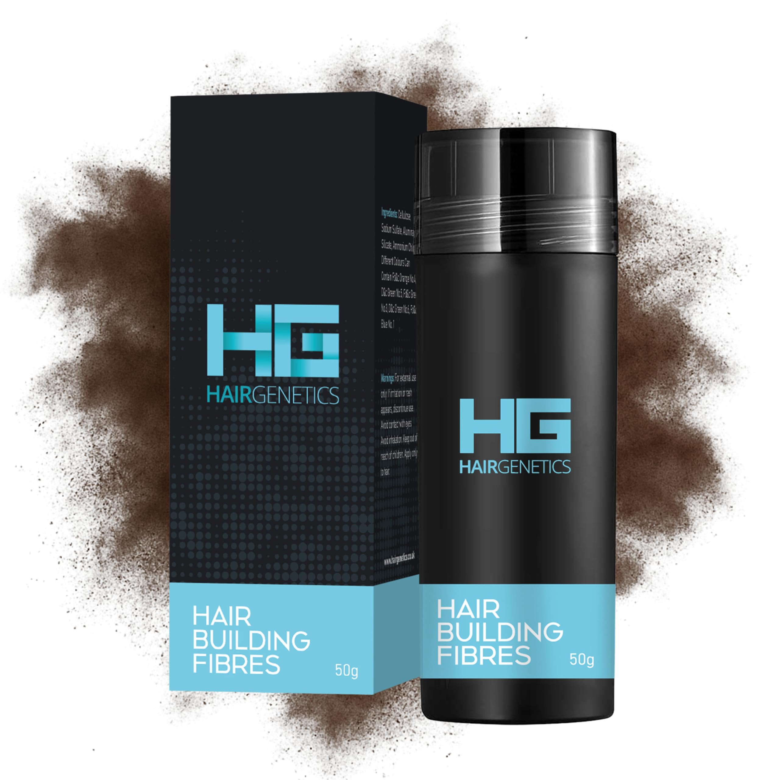 Hair Genetics Hair Fibres Dark Brown 50g for Hair Loss Cover Up Thinning Hair & Bald Spots- Fibres Dark Brown for Thick Hair- Hair Fibers for Men and Women for Hair Loss