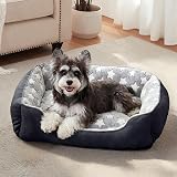 MIXJOY Dog Bed Medium Grey 63 x 53 x 21 cm Washable Anti Slip Bottom view 8