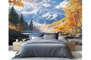DUPIELU Forest Wallpaper, Autumn Forest Mural, Woodland Poster Mural Wallpaper for Living Room Bedroom Decor Murals - 59"W x 