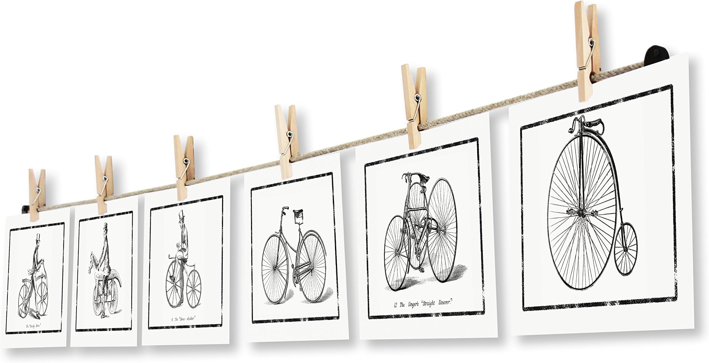 LeTOMA - Photo string and pegs for a charming wall decoration - 80" (200 cm) natural hemp rope with 12 clips - High-grade twine with wooden craft pegs for simple and fast fixation