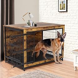 TLSUNNY Dog Crate Furniture, 44.1" Wooden Dog
