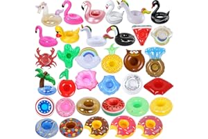 ISHYAN Inflatable Drink Holder 35 Pack Inflatabl Floats Floating Cup Holders Fun Floaties for Swimming Pool Party