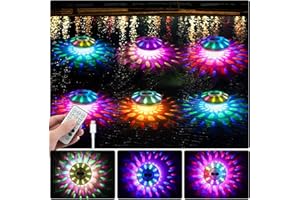 QOLNBY Floating Pool Lights, Pool Lights with 6 Dynamic Lighting Effects, IP68 Waterproof Pool Lights That Float, Rechargeable RGB Upper and Lower Color Changing Pool Lights for Inground Pool-6PACK