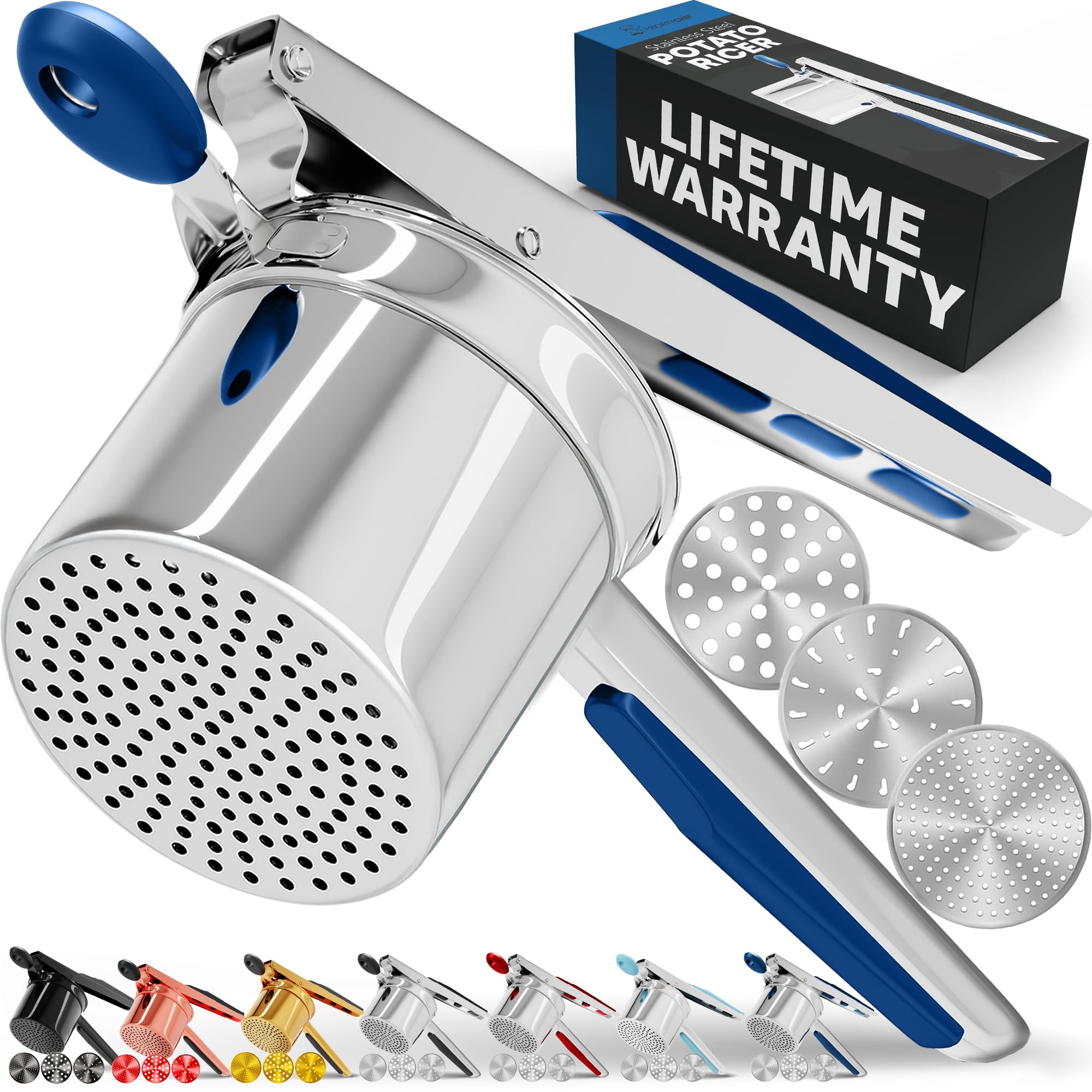 PriorityChef Large 15oz Potato Ricer With 3