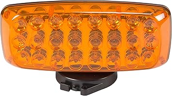 Amber Led Strobe Light W Back Base Magnetic Mount 24 Leds