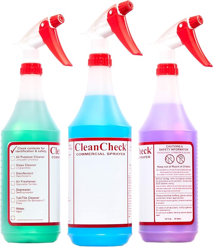 Extra Safe, Bilingual MSDS Spray Bottles 3 Pack. Large