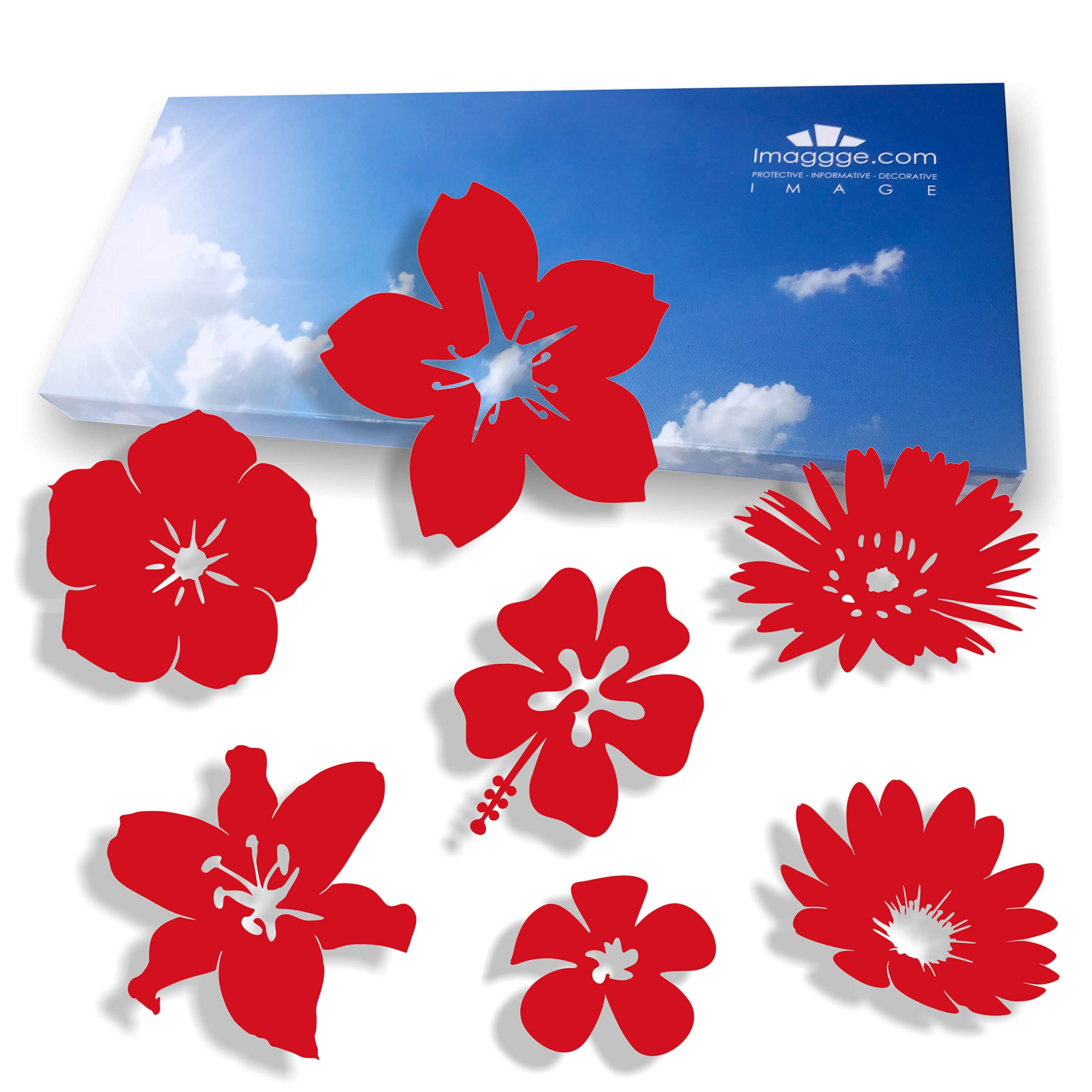Window Protection Stickers - Avoid Bird, Pet and People Collisions and Strikes on Window Glass - Set of 38 Stickers - Color: Red — image 1
