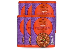Maya Kaimal Foods - Organic Indian Everyday Chana - 10oz - Fully Cooked with Chickpeas, Tomato & Onion - Vegan - Microwavable - Ready to Eat - Pack of 6