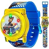 Nickelodeon Paw Patrol Pop-Open LCD Watch for Kids with Flashing Lights, Full-Color Character Strap, Dual-Layer Dial Design, Gift Tin Box Packaging, Fits Wrists 5.5" to 8"