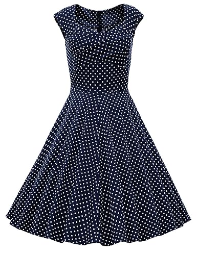 Dresstells 50er Retro Audrey Hepburn Schwingen Pinup Polka Dots Rockabilly Kleid