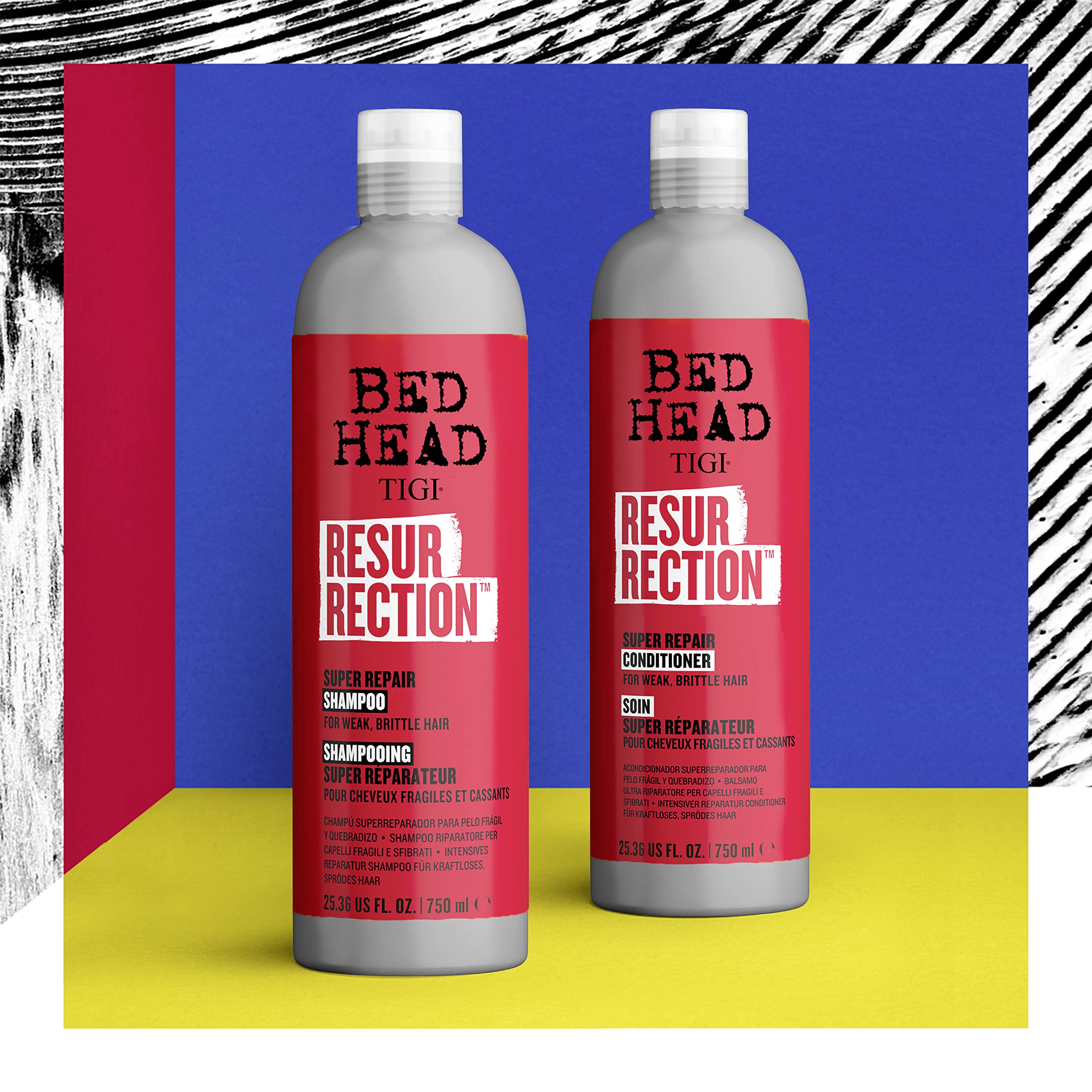 Bed Head by TIGI Moisturizing Shampoo and Conditioner Set for Damaged Hair, Resurrection Infused Hair Care with The Resurrection Plant, 25.36 fl oz, 2 Pack