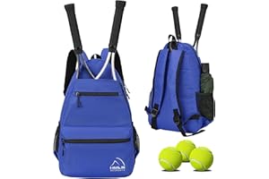 HMLIN OUTOOORS Tennis Bag Tennis Backpack for Women Men 2 Rackets Pickleball Bag with Shoe Compartment to Hold Tennis Racket, Pickleball Paddles, Badminton Racquet, Squash Racquet, Balls