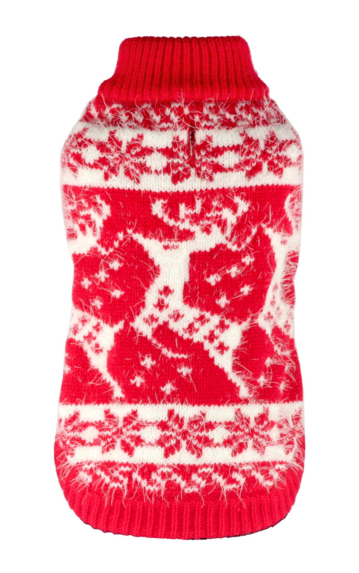 Hip Doggie HD-7FSRD-L Feathersoft Reindeer Sweater L Dog Jumper