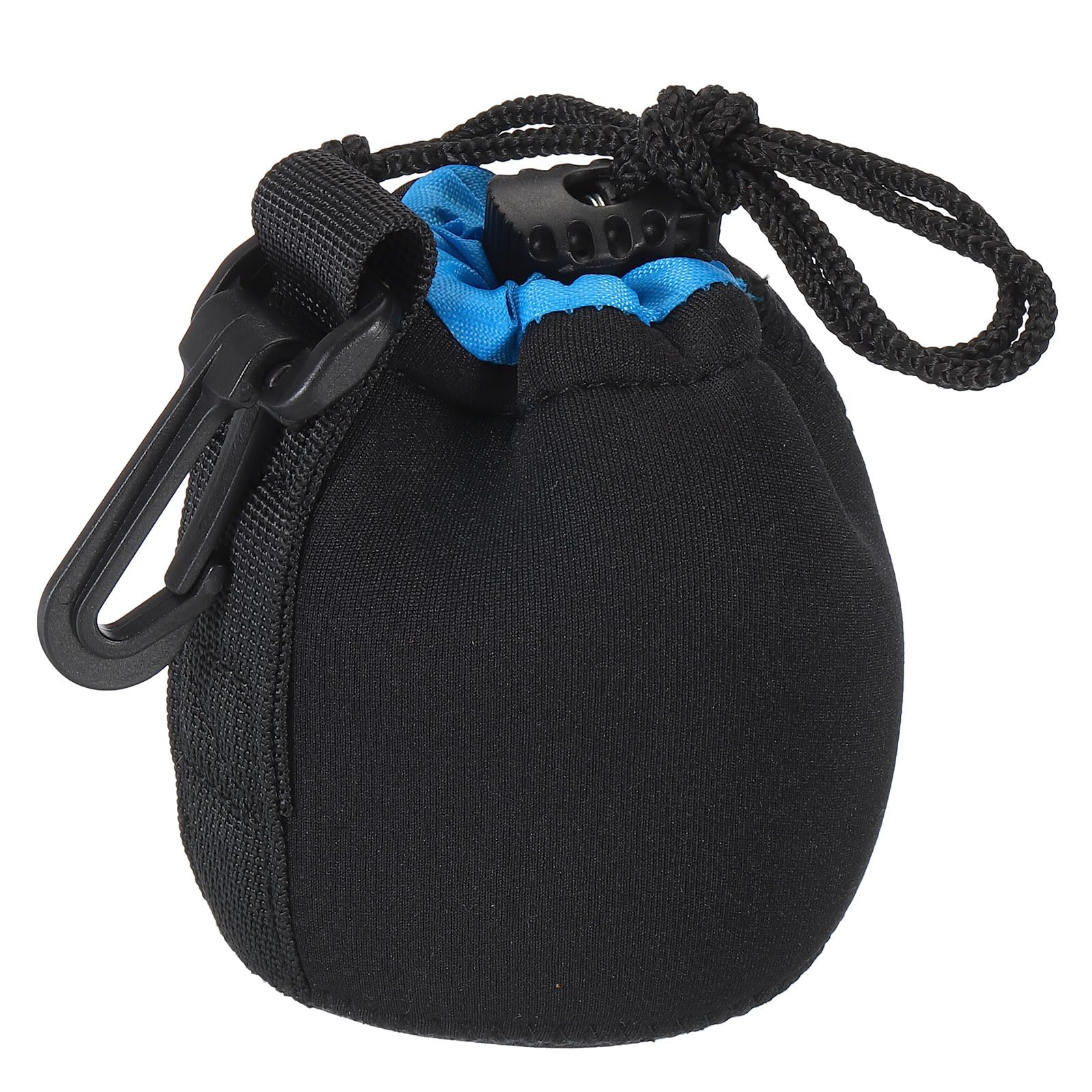 PATIKIL Camera Lens Bag, 2.8" IDx3.9 H Drawstring Lens Pouch with Thick Protective Neoprene, Lens Case for DSLR Camera Lens, Water Coffee Cups, Black, Blue
