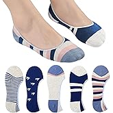 RYI 5-Pack No Show Socks for Women Size 6-9 Ankle Invisible Non-slip Athletic Socks