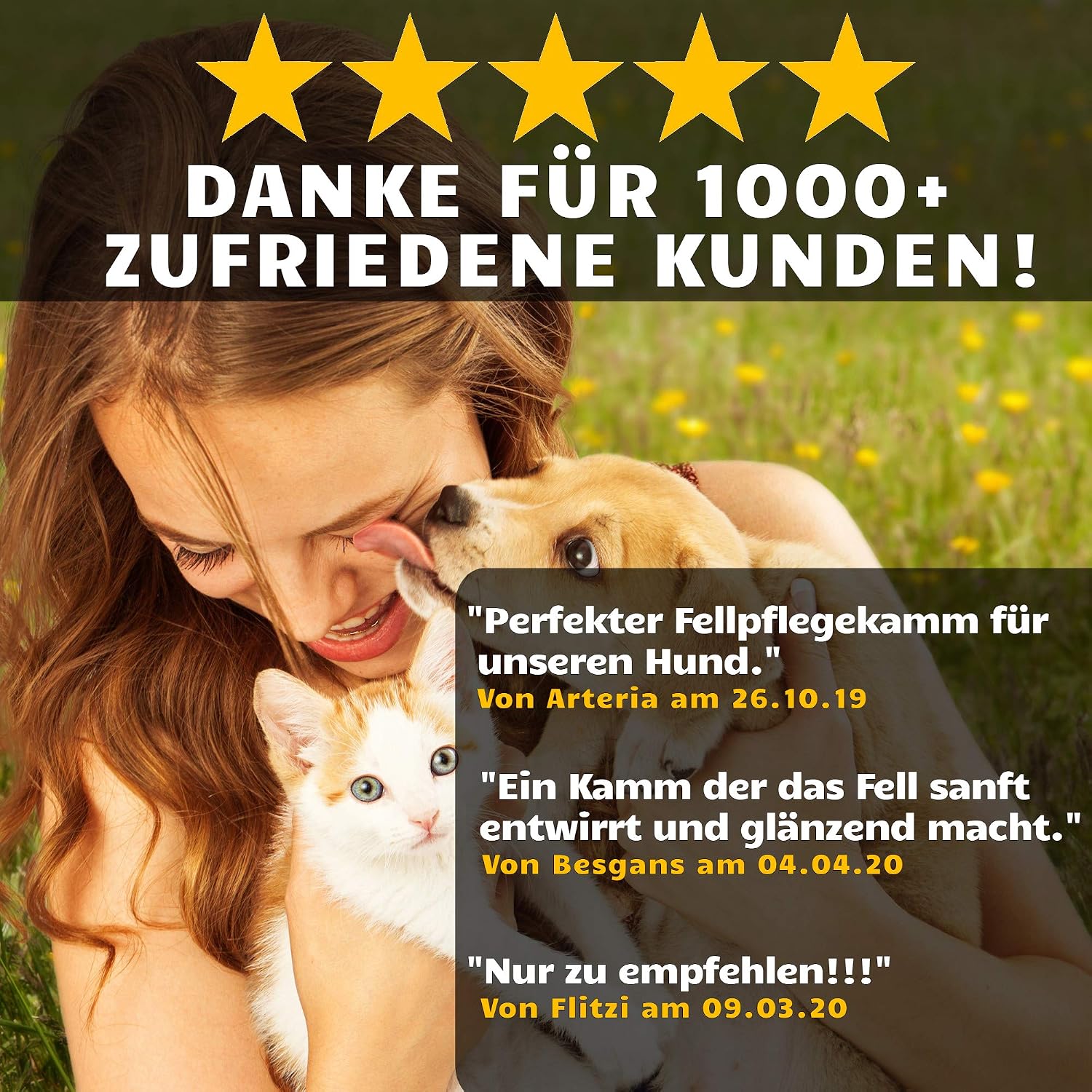 Golden Pets Fur Detangler Comb I Dog & Cat Brush Medium to Long Hair I Small - Large Animals I Easy to Clean I + Care Manual - Image 3