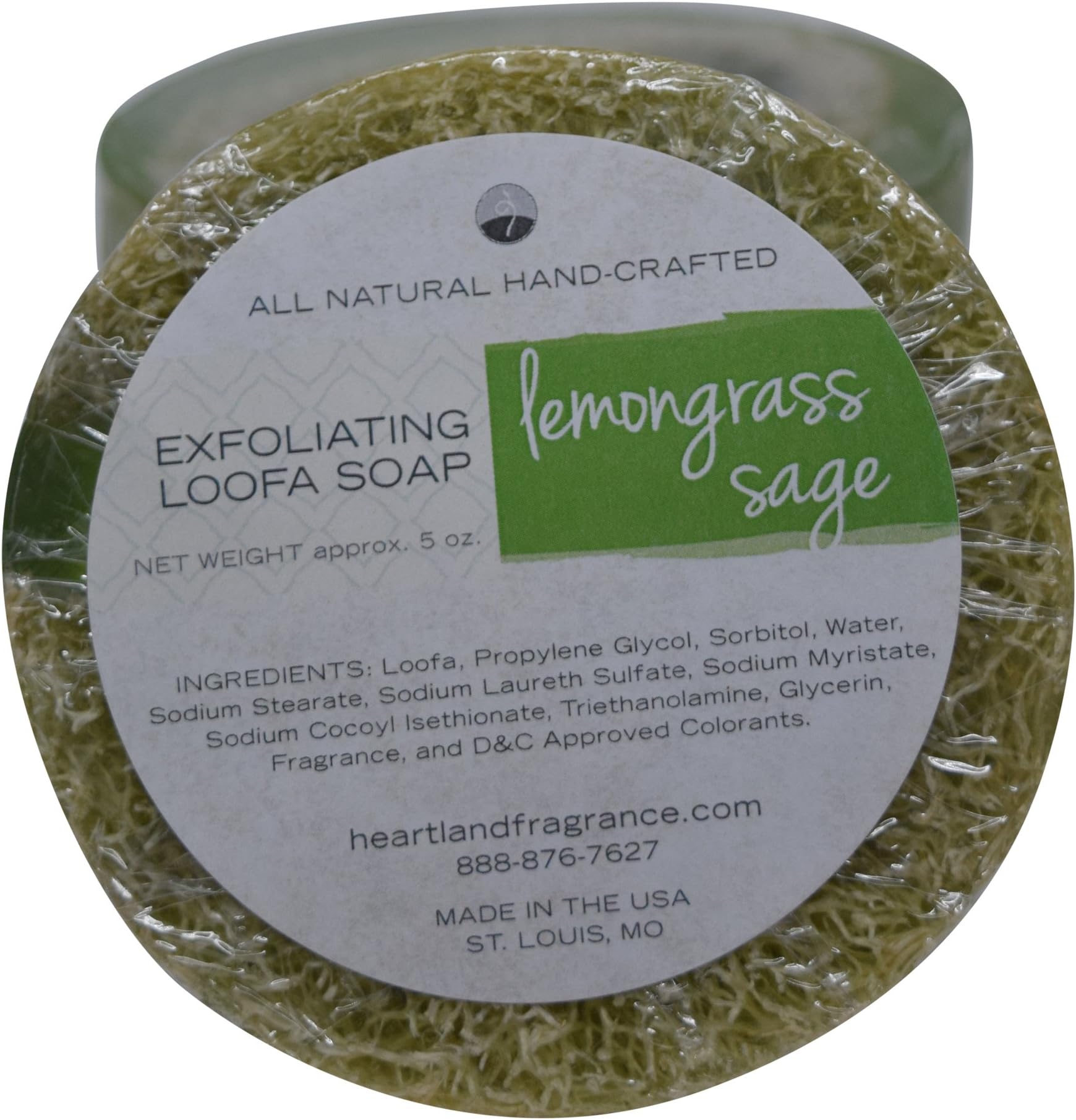 Handmade Exfoliating Loofah Bar Glycerin Soap (5 Oz Each) in Gift Box (Lemongrass Sage (3 pk))