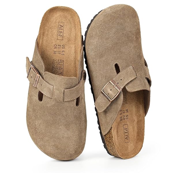 ALGF WOMEN’S GENUINE SUEDE CLOGS FOR WOMEN SLIP-ON...