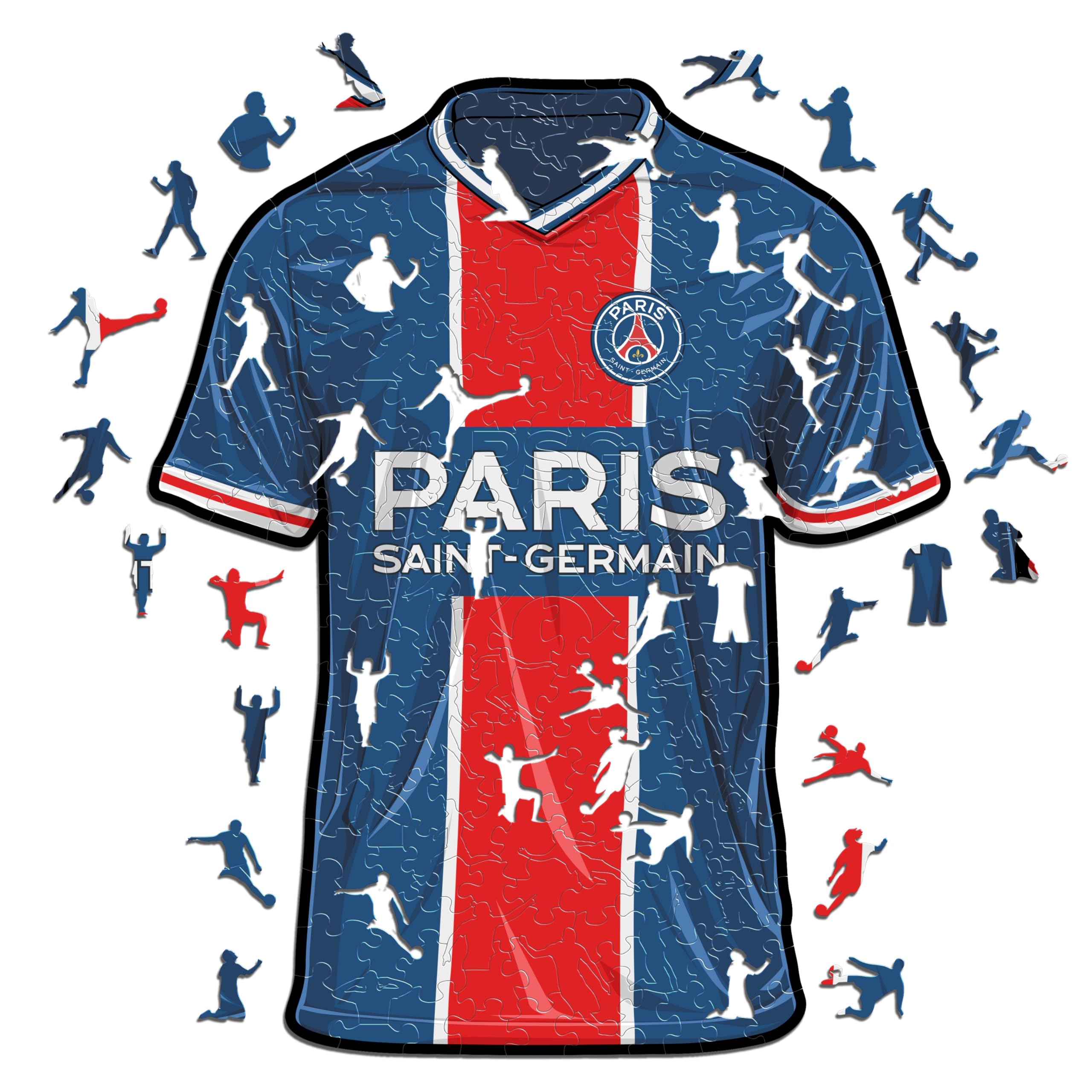 Iconic Puzzles - PSG Jersey, 100% eco-sustainable wooden puzzle with official license,Size M, 270 Pcs — image 1