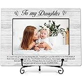 CTLHKY Daughter Photo Frame, To My Daughter Wooden Tabletop Picture Frame With Stand, Best Daughter Gifts From Mom, Bridal Shower Gifts, Daughter Gifts For Birthday Christmas Wedding Graduation -A56