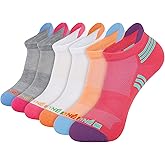 JOYNÉE Womens Ankle Cushioned Socks 6 Pack Athletic Low Cut Socks with Heel Tab for Running Sports