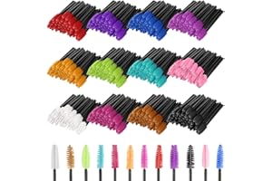 600 Pack Mascara Wands, 12 Colors Disposable Eyelash Brush Multicolor Mascara Brushes Lash Brush Spoolies for Eyebrow Eyelash