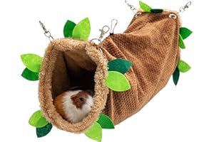 Guinea Pig Tunnel Hammock - Soft Fleece Rat Hammock Hideout for Hamster Ferret Chinchilla Hedgehog Squirrel Small Animals - S