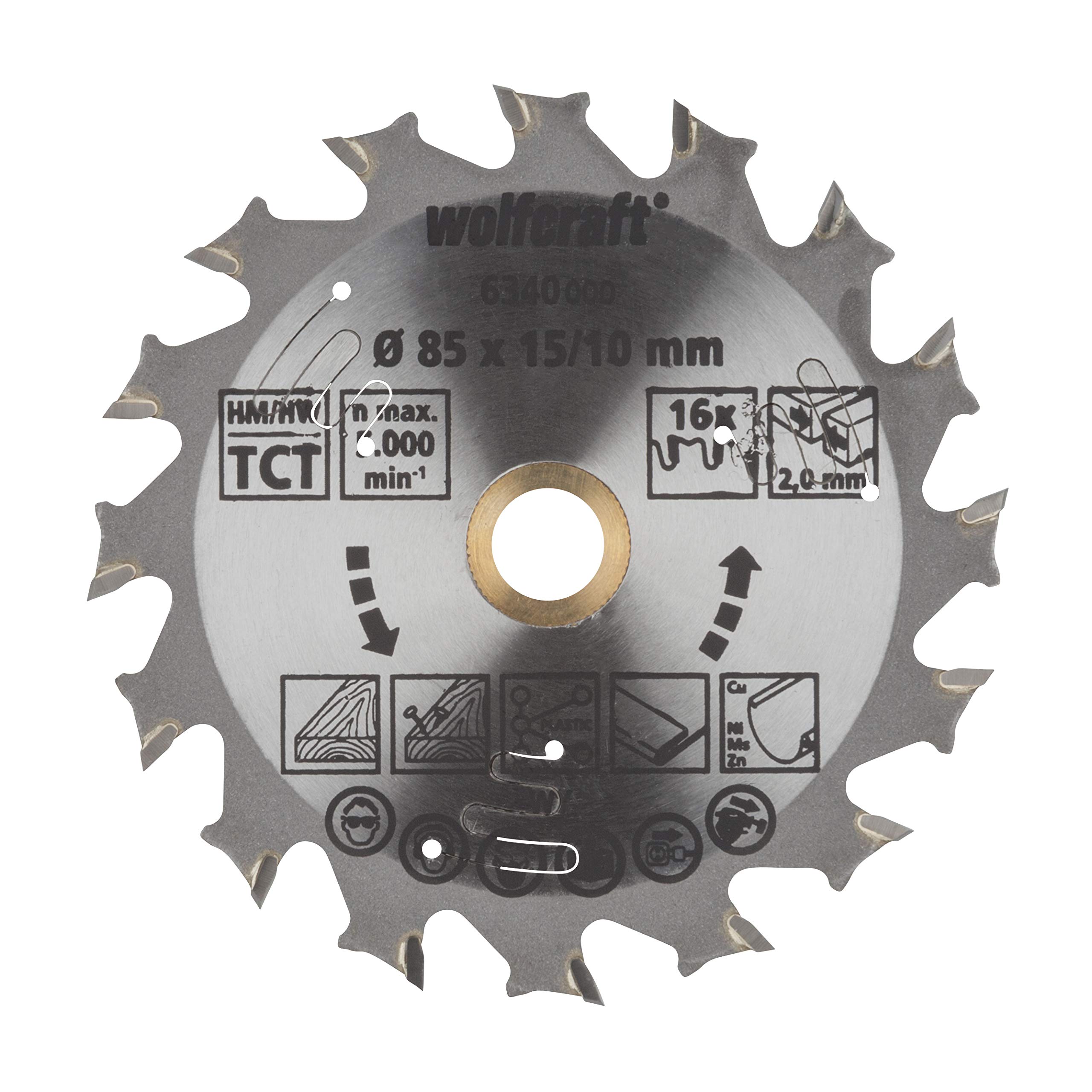 wolfcraft Circular Saw Blade for Cordless Circular Hand Saws, purple series I 6340000 I Fast, medium-coarse cuts