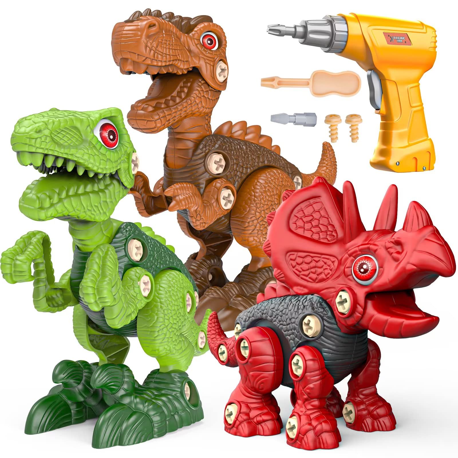 Photo 1 of Sanlebi Take Apart Dinosaur Toys for 4 5 6 7 Year Old Boys Kids Building Toy Set with Electric Drill Construction Engineering Play Kit STEM Learning for Boys Girls Age 3 4 5 Year Old