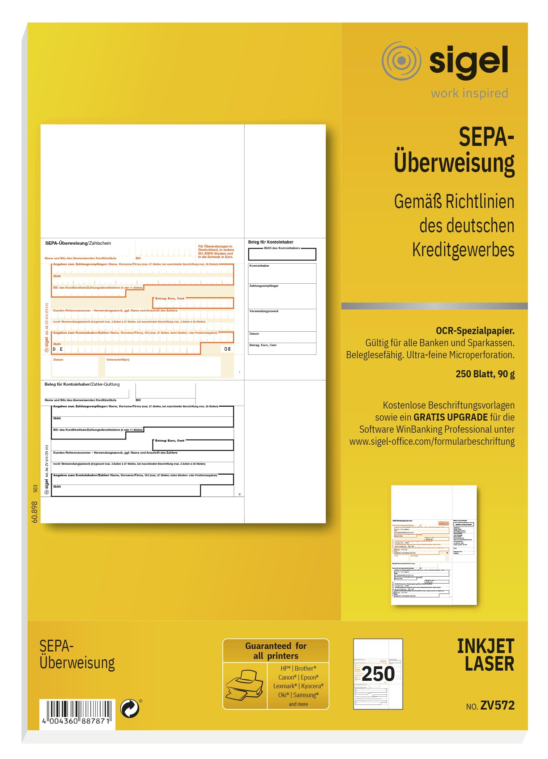 Sigel SEPA Transfer Form [English Language Not Guaranteed] a4
