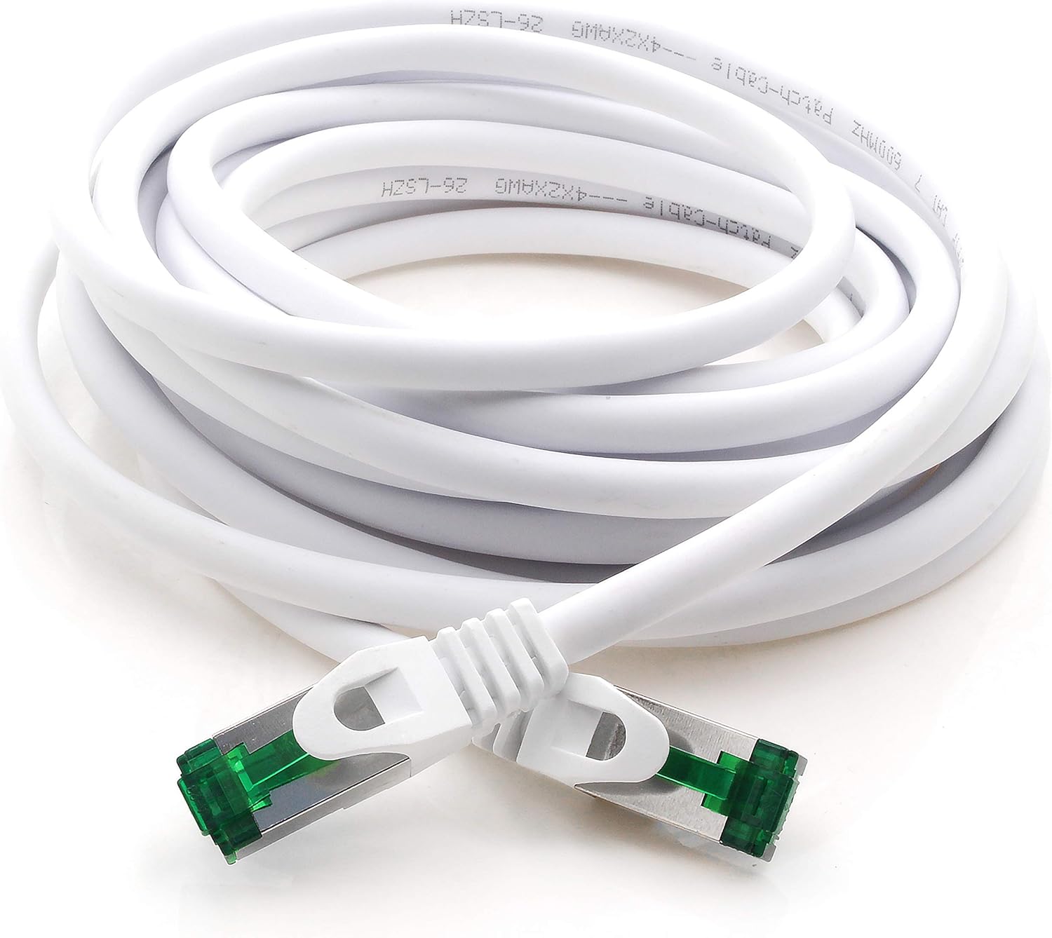1aTTack.de 10 M Cat.7 Network Cable Pack of 10 Cat7 Patch Cable Lan Cable Ethernet RJ45 10 Gbit/s (All Internet Speeds) White 10 Meters - Image 5