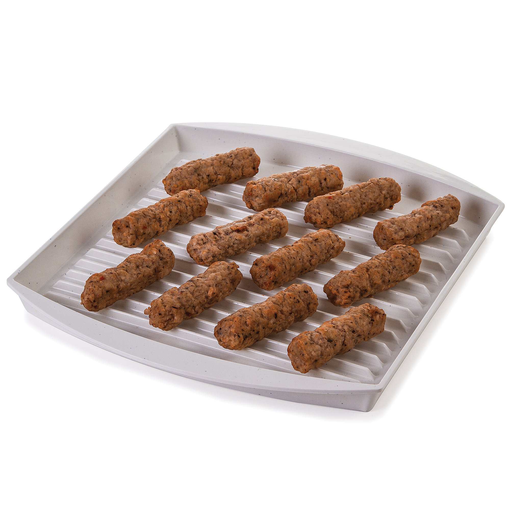 Microwave Bacon Grill Cooker Cookware Tray Elevated Rack Pan with Cover, White 732233497721 eBay