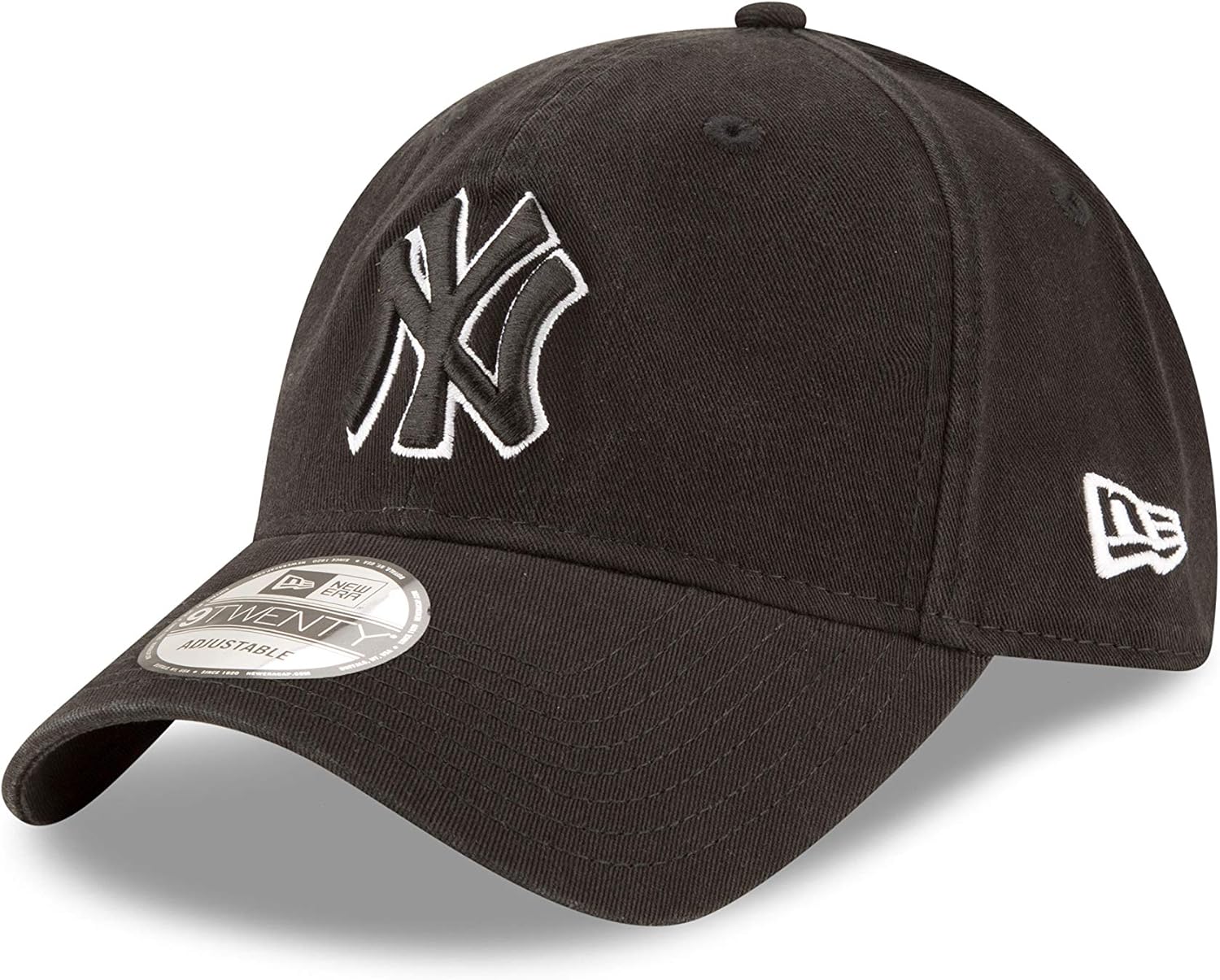 New York Yankees New Era MLB 9Twenty "Core Classic Twill" Adjustable Black Hat, Baseball Caps