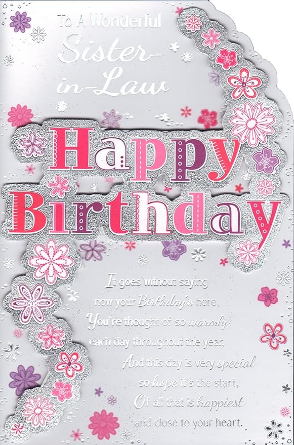 Meraviglioso Sister In Law Biglietto Di Compleanno A Una Splendida Sorella In Law Di Buon Compleanno Amazon It Giardino E Giardinaggio
