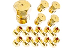 MEANHDAG Grill LP Gas Conversion Kit for Weber, Brass Jet Nozzle for Propane LPG, DIY Burner Replacement Part Orifice Can Drill Out, 10 PCS, Orifice Hole Size 0.5mm=0.02 "=24AWG, M6x0.75mm