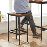 VASAGLE Bar Table Set 2 Stools 100x40 cm Rustic Industrial Steel Frame LBT218B01 view 7