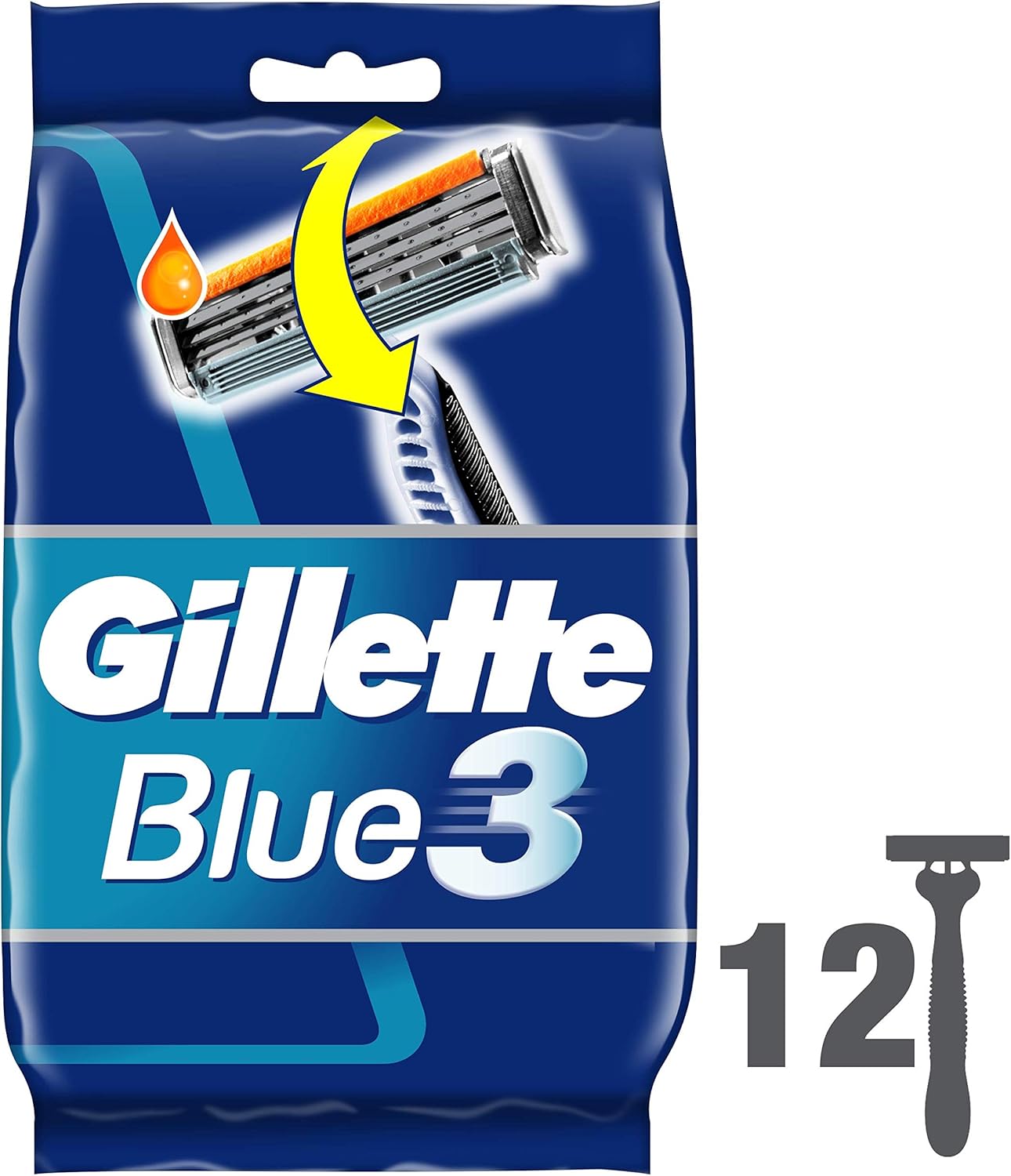 Gillette Blue3 Maquinillas Desechables Para Hombre - 12 unidades ...