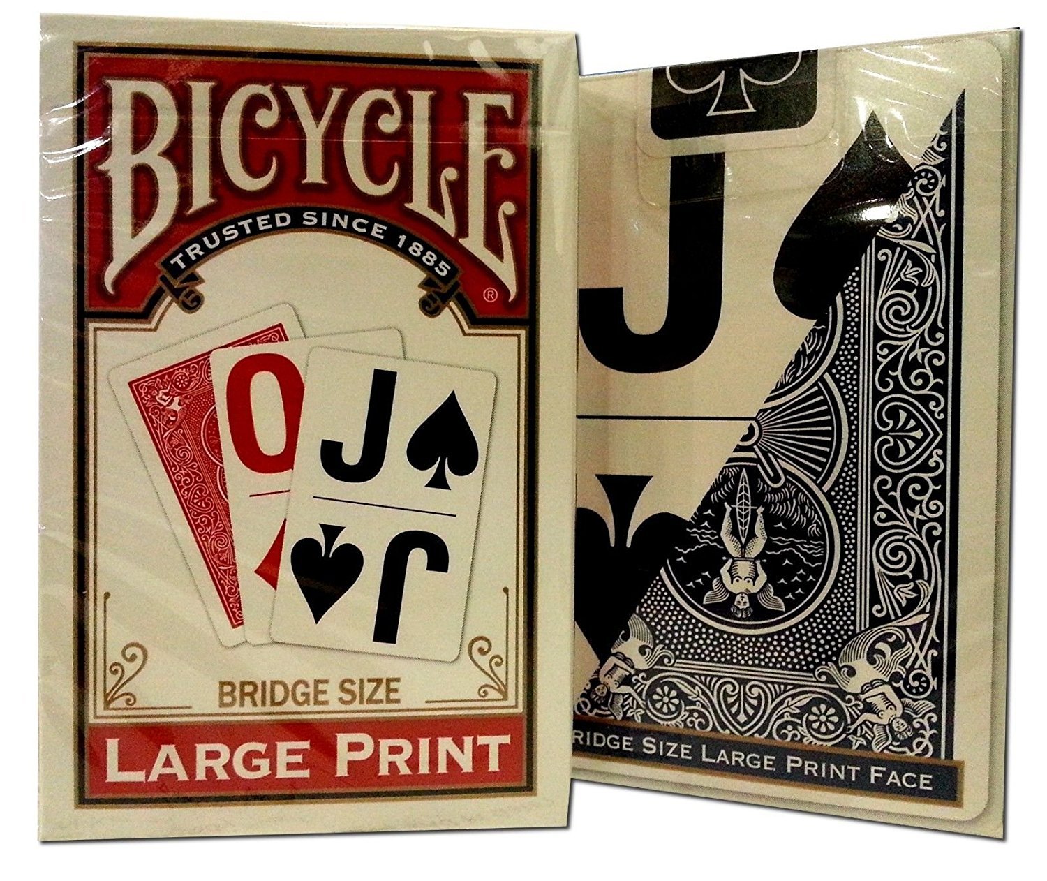 Bicycle Large Print Bridge Playing Cards 2 Decks -(1) Red, (1) Blue