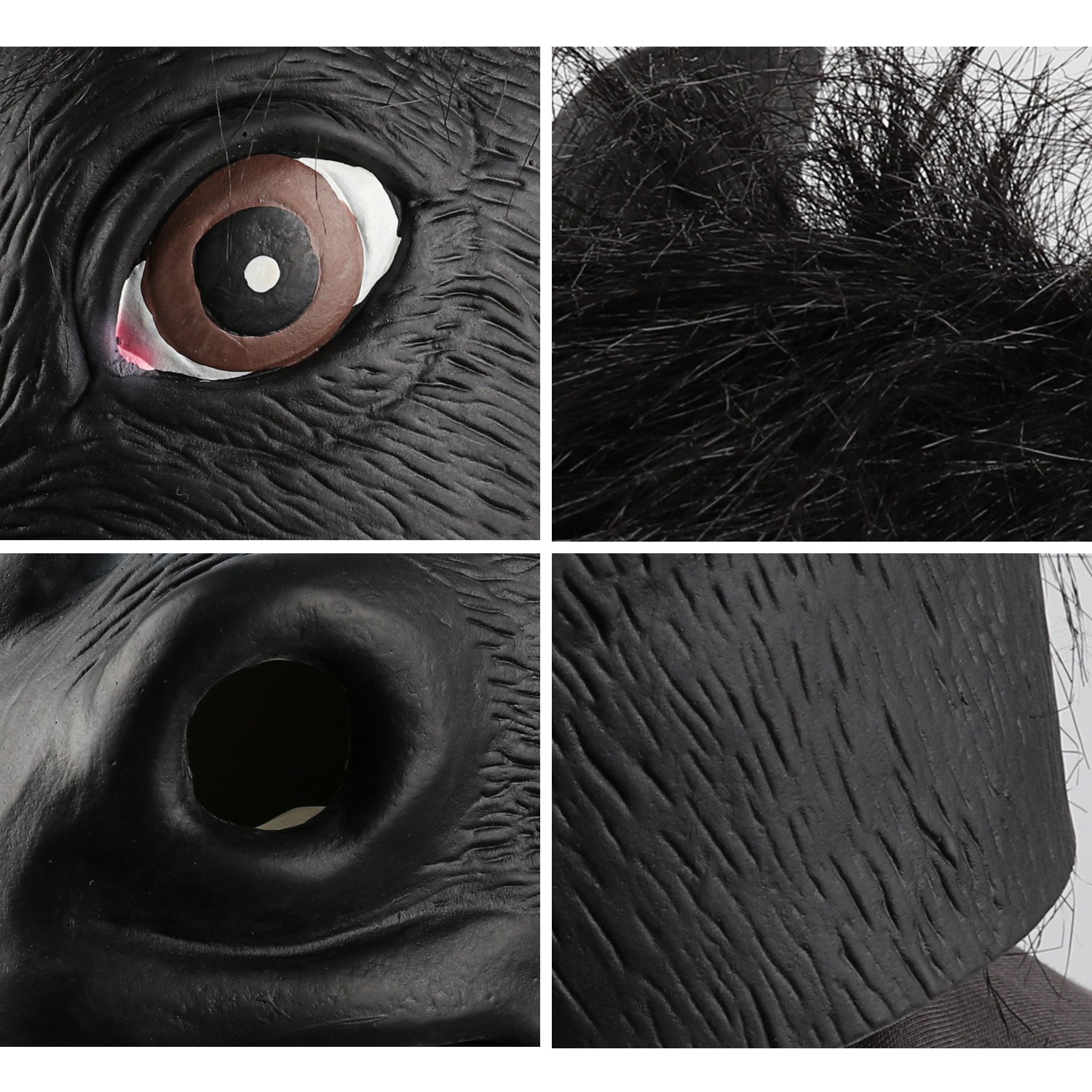 Horse Head Mask - Black Horse by Monstleo, Halloween Costume Party Horse Head Toy Mask for Masquerade/Birthday Parties,Carnival Decorations