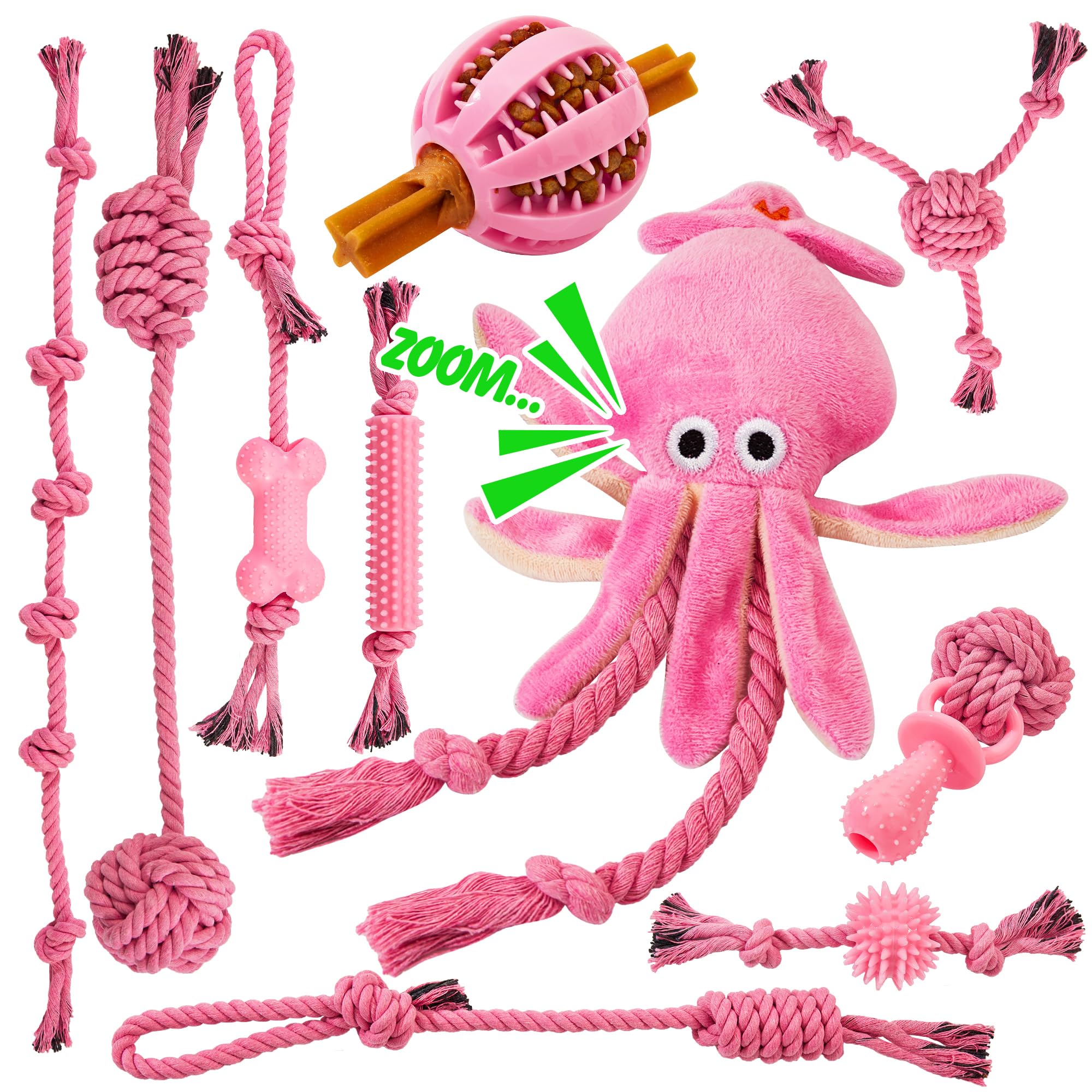 Ystars 10 Pcs Puppy Toys for 8-38 Weeks,Great Value Puppy teething toys for Energetic Puppies,Durable dog toys for Small Dogs Play and Training