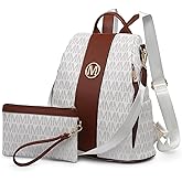 MKP COLLECTION Women Fashion Backpack Purse Multi Pockets Anti-Theft Rucksack Travel Shoulder Bag Handbag Set 2pcs