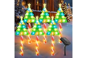 BOMIER Outdoor Christmas Decorations, 6 Pack 25" Solar Christmas Lights Outdoor Waterproof, Solar Christmas Decorations Outdoor Pathway, Christmas Solar Lights Outdoor, Christmas Yard Decorations Outside