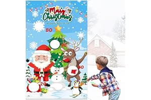 IPARTYCOOL Christmas Games, Christmas Games for Families, Bean Bag Toss Game with 4 Big Bean Bags Holiday Party Cornhole Christmas Games for Kids Adults Party Indoor Outdoor Activities Christmas Party Games