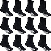 SkiBeaut Toddler Boy Socks- 12 Pairs Kids Grips Non Slip Skids Boys Girls Socks with Grippers for 1-7 Years