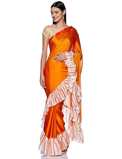 Womanista crepe with blouse piece Saree